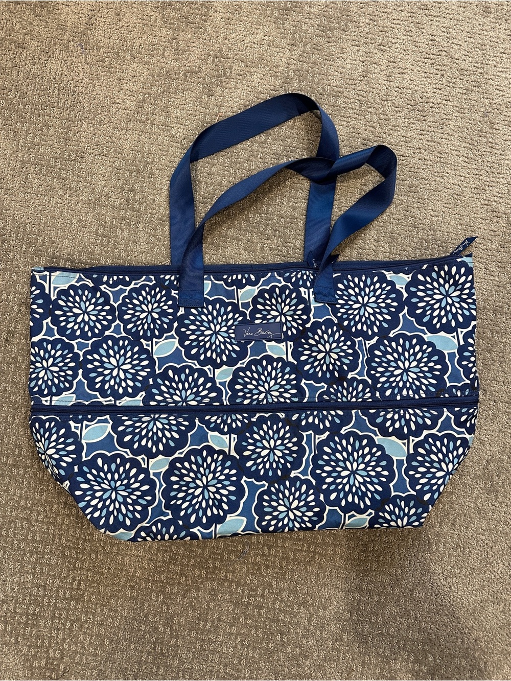 Vera Bradley Navy and Light Blue Floral Tote